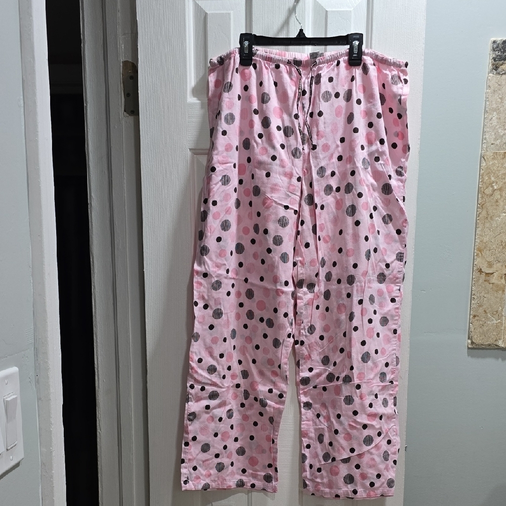Alfani Pink Polka Dot Pajama Pants Woman's Size L